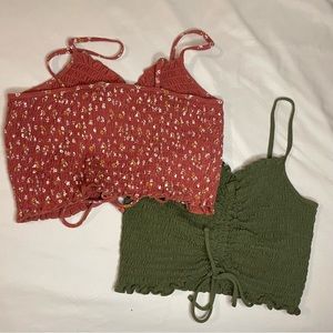 Trendy Womens Aeropostal Ruched Crop Tops